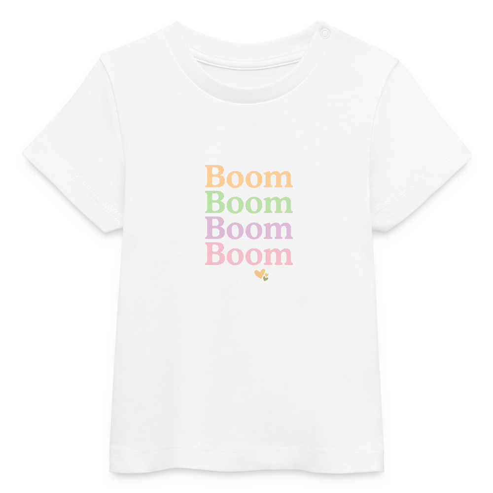 Baby Bio-T-Shirt "Boom Boom Boom Boom" - Weiß