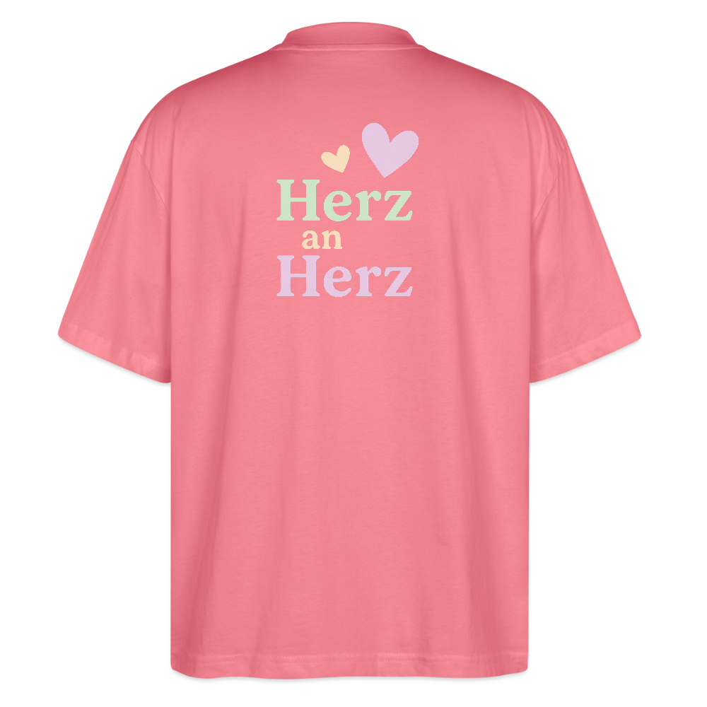 Oversized Shirt "Herz an Herz Rücken" - Pink 