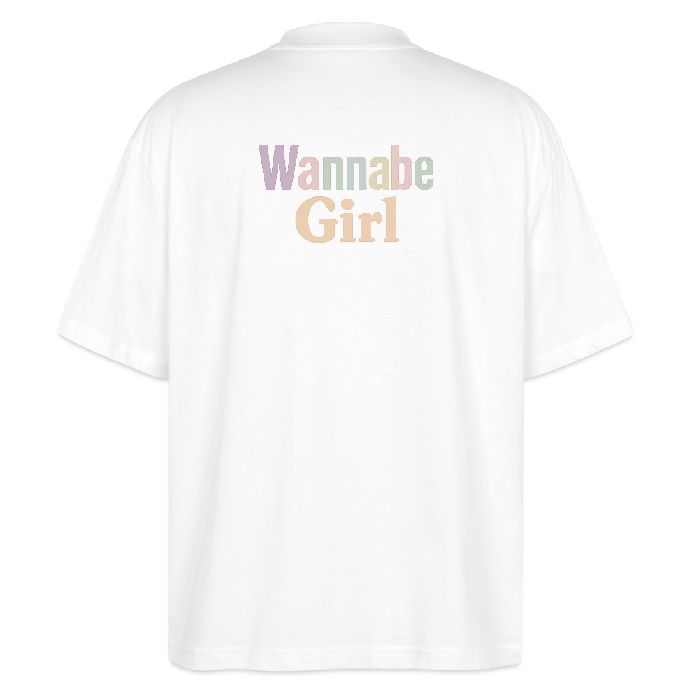 Oversized Shirt "Herz Wannabe Girl" - Weiß