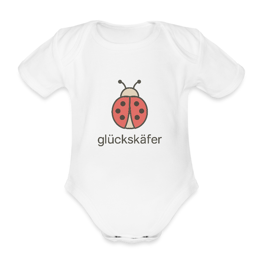 Baby Bio-Kurzarm-Body "Käfer" - Weiß