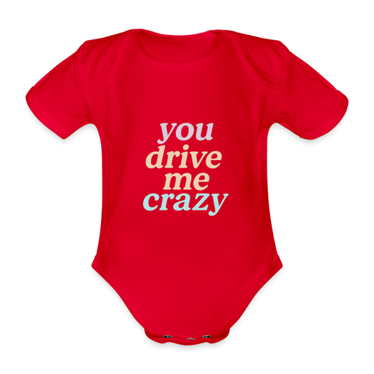 Baby Bio-Kurzarm-Body "crazy" - Rot
