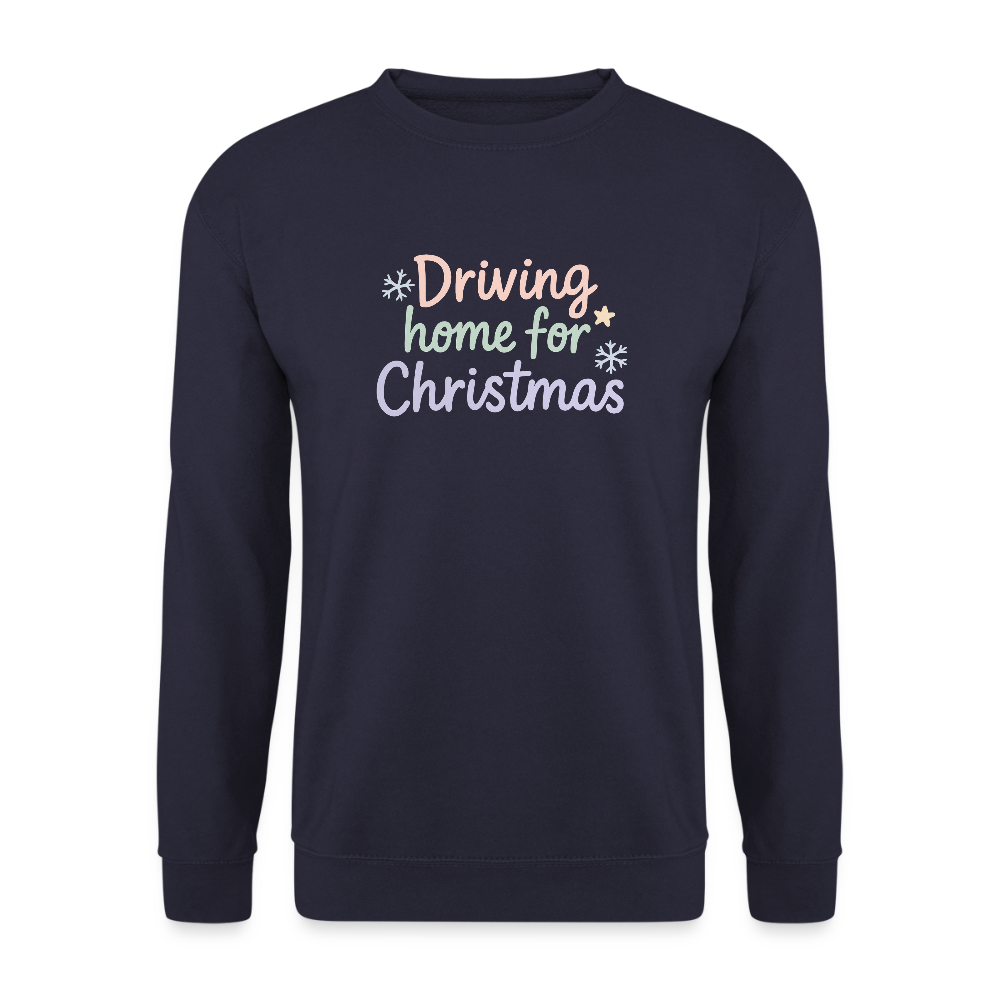 Unisex Pullover "Driving home for Christmas" - Navy