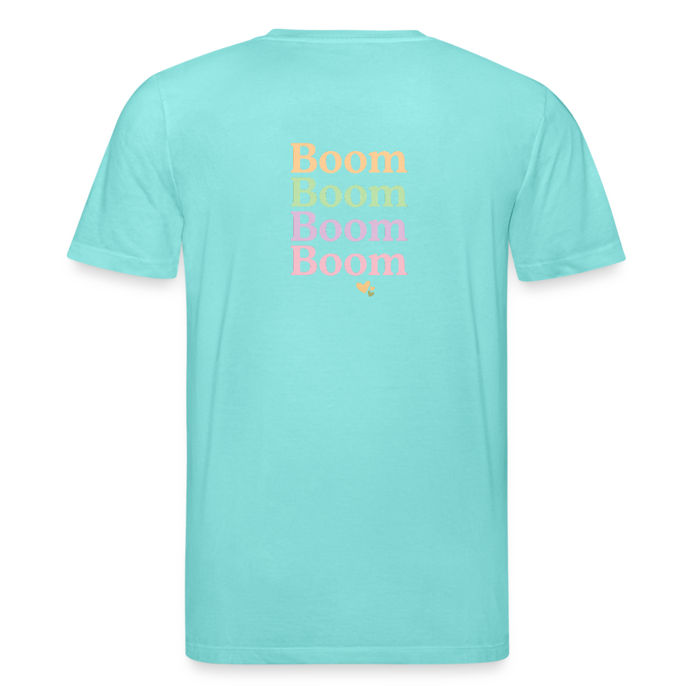 Unisex Bio-T-Shirt "Boom Boom Boom Boom" - Poolblau