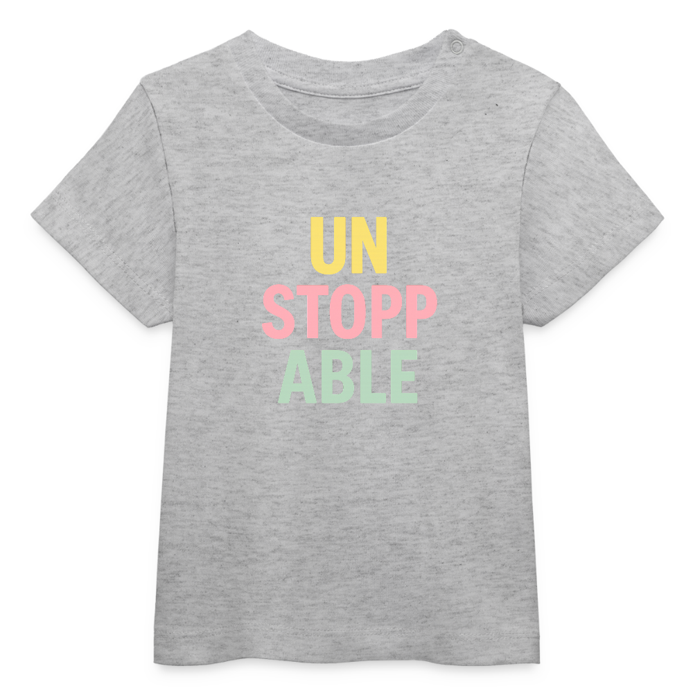 Baby Bio-T-Shirt "unstoppable" - Grau meliert