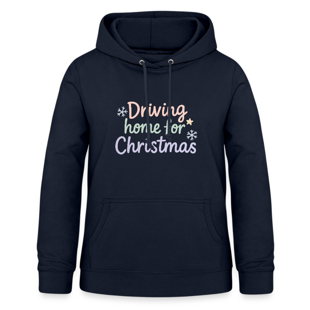 Frauen Hoodie "Driving home for Christmas" - Navy