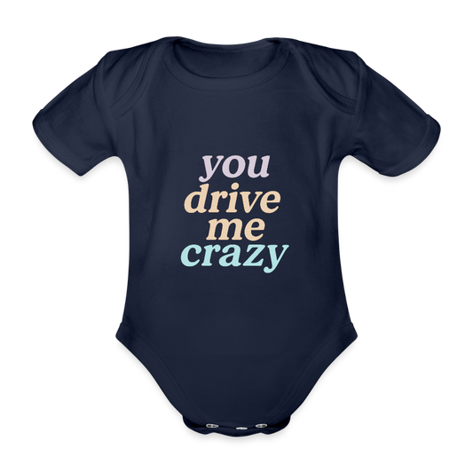 Baby Bio-Kurzarm-Body "crazy" - Dunkelnavy