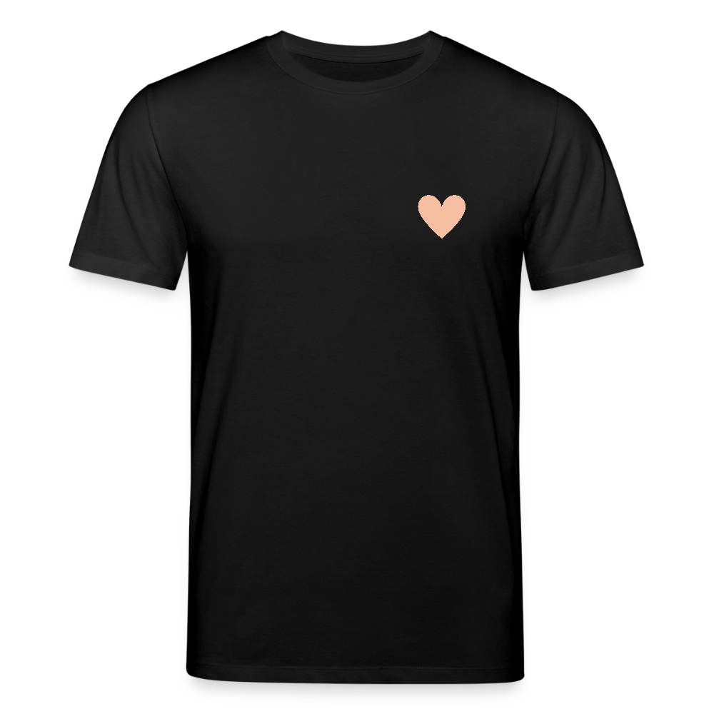 Unisex Bio-T-Shirt "Herz an Herz" - Schwarz