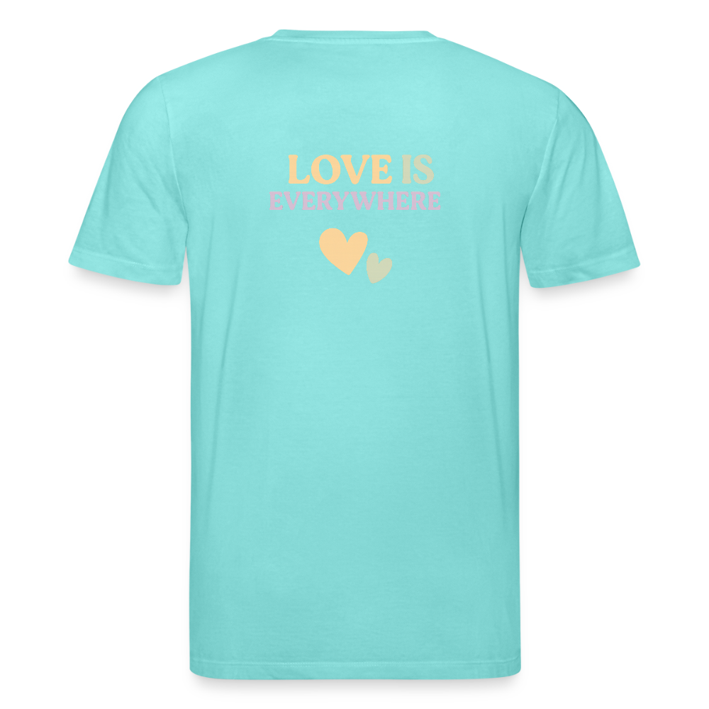 Unisex Bio-T-Shirt "Love is everywhere" - Poolblau
