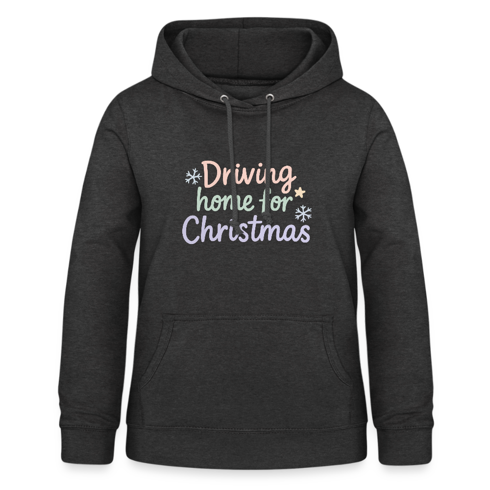 Frauen Hoodie "Driving home for Christmas" - Anthrazit