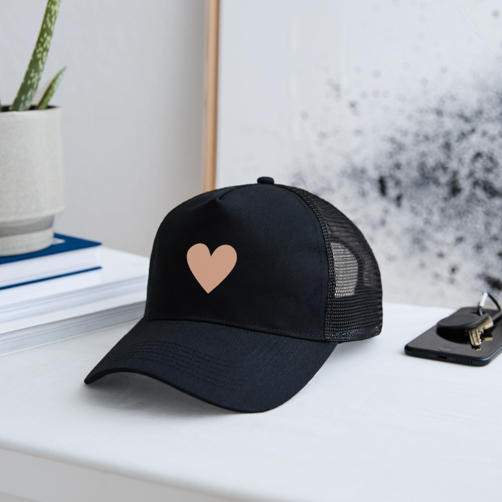 Cap "Herz" - Schwarz/Schwarz