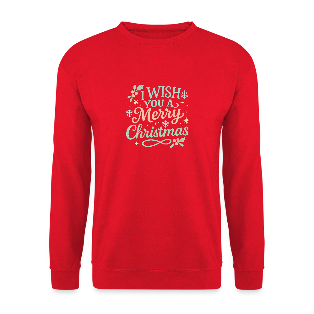 Unisex Pullover "I wish you a Merry Christmas" - Rot
