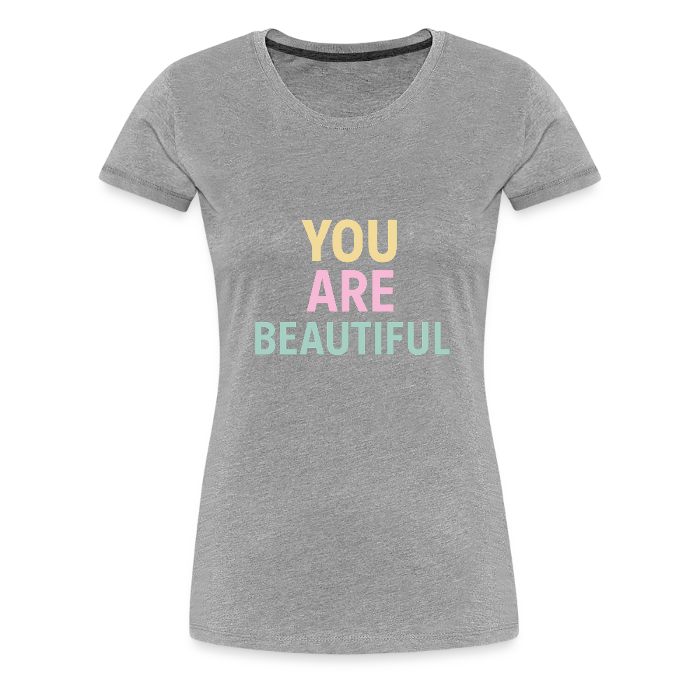 Frauen Premium T-Shirt "beautiful" - Grau meliert
