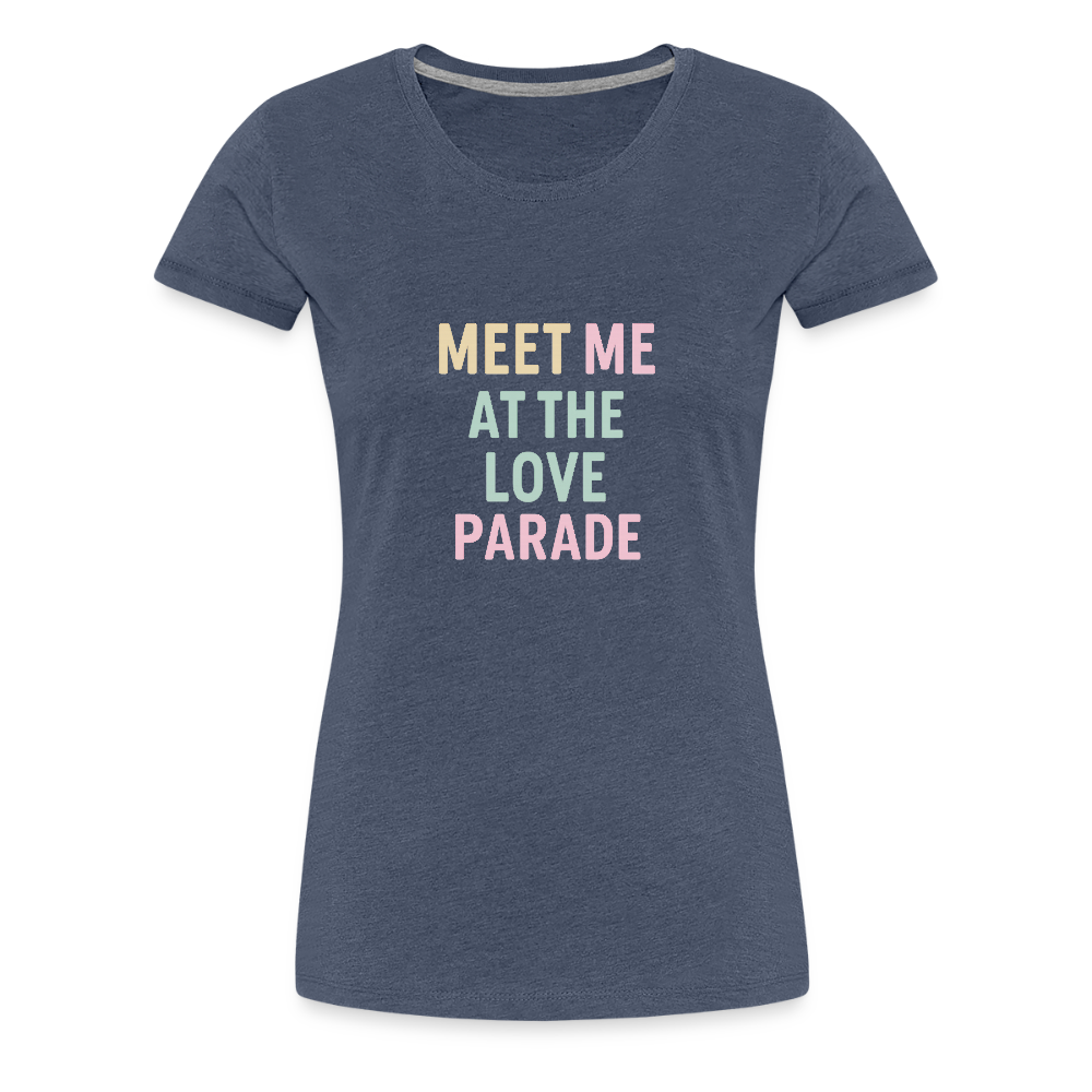 Frauen Premium T-Shirt "loveparade" - Blau meliert