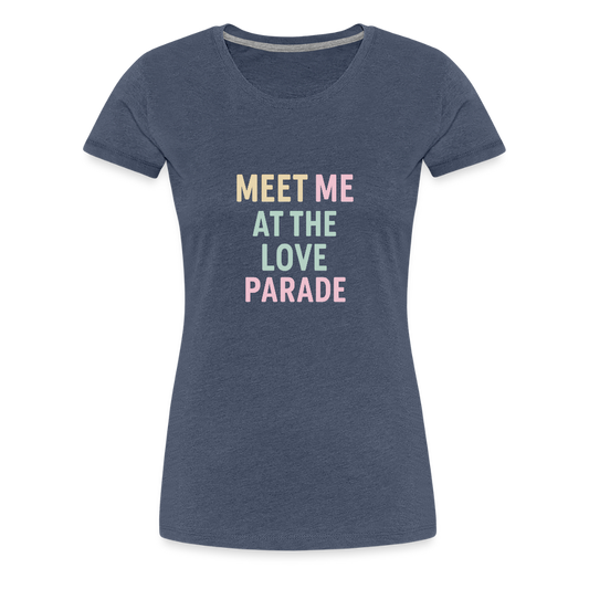 Frauen Premium T-Shirt "loveparade" - Blau meliert