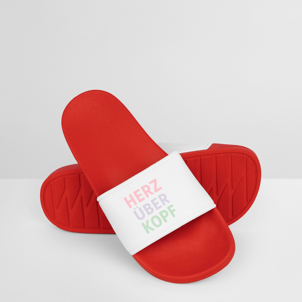 Frauen Badelatschen "Herz über Kopf" - Rot