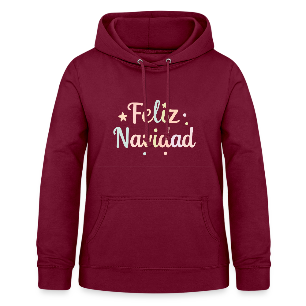 Frauen Hoodie "Feliz Navidad" - Bordeaux