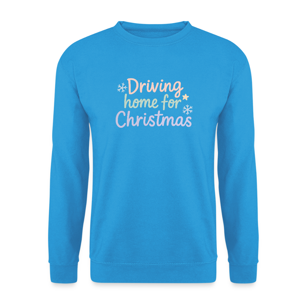 Unisex Pullover "Driving home for Christmas" - Meeresblau