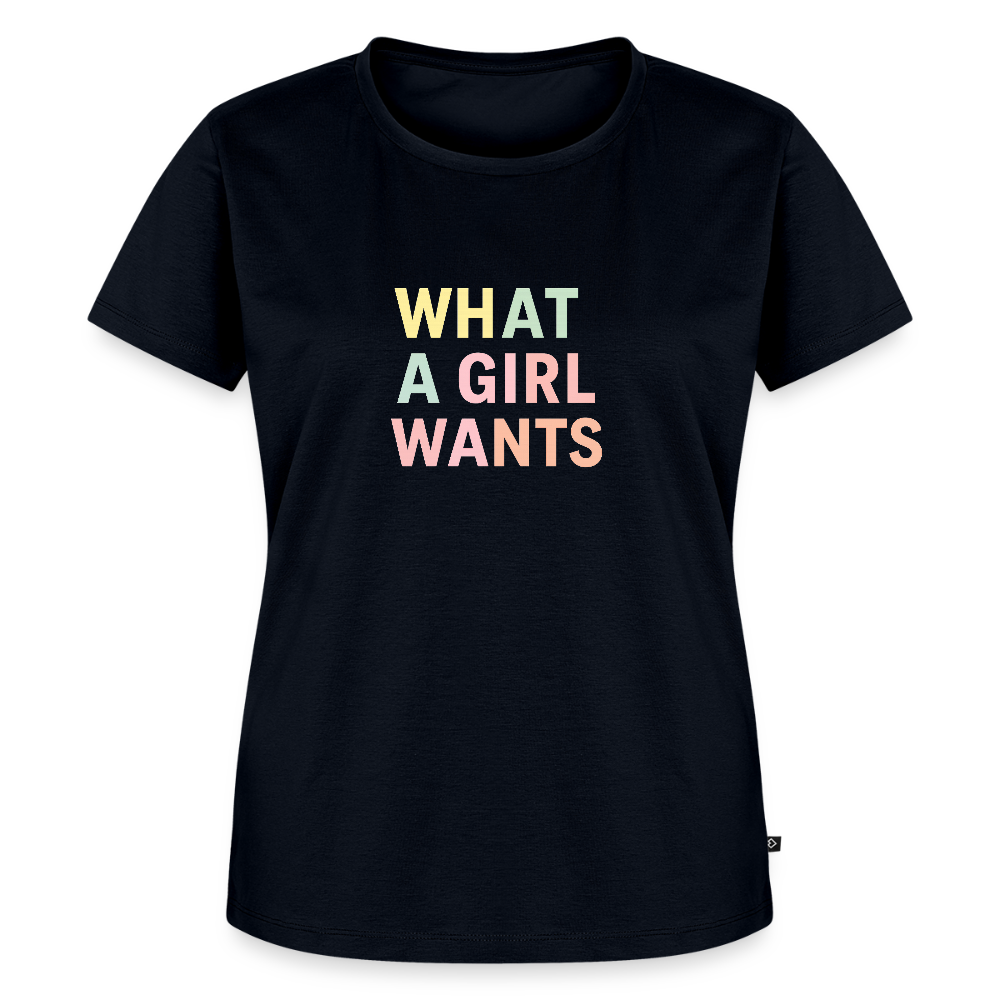 Frauen Premium T-Shirt "what a girl wants" - Navy