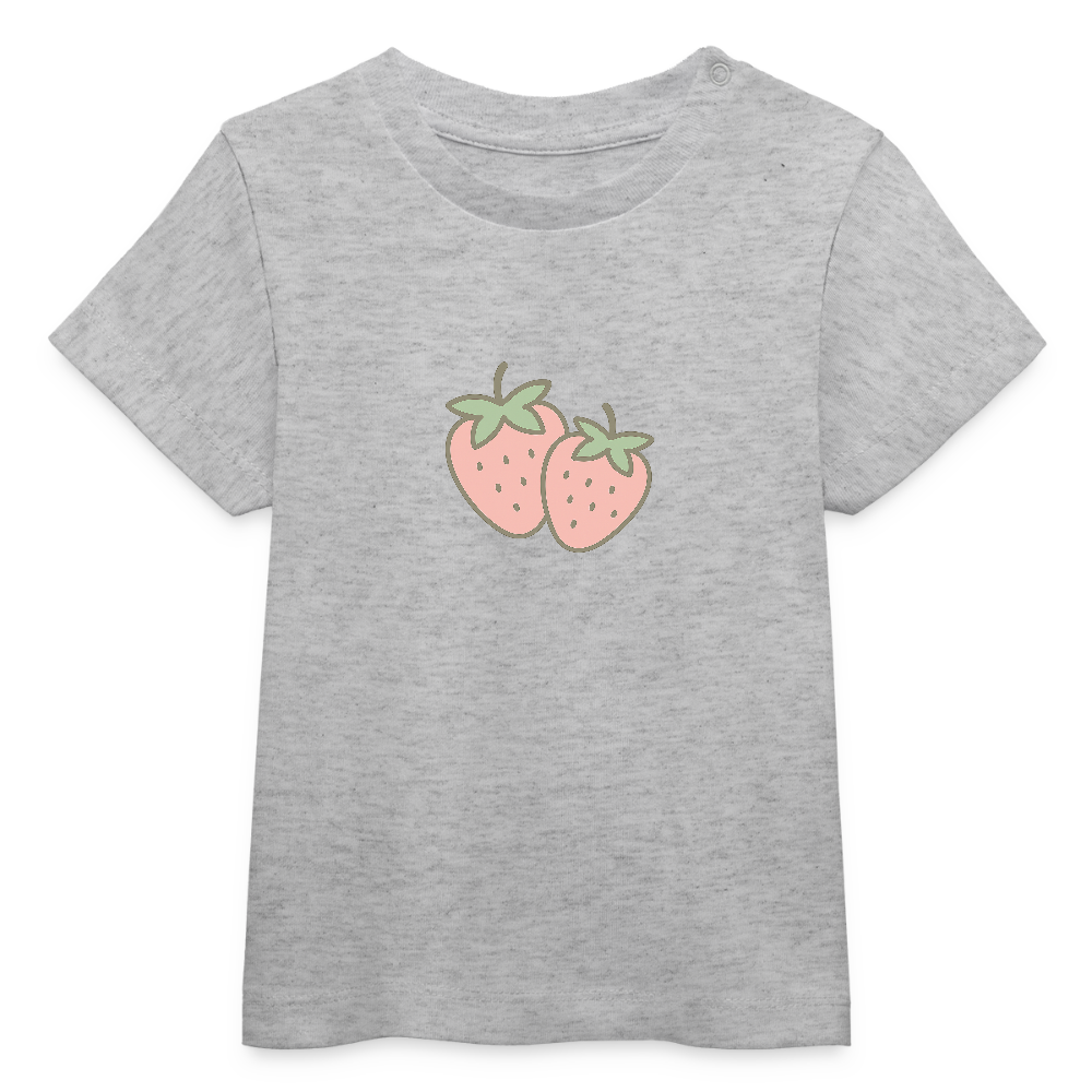 Baby Bio-T-Shirt "Erdbeeren" - Grau meliert