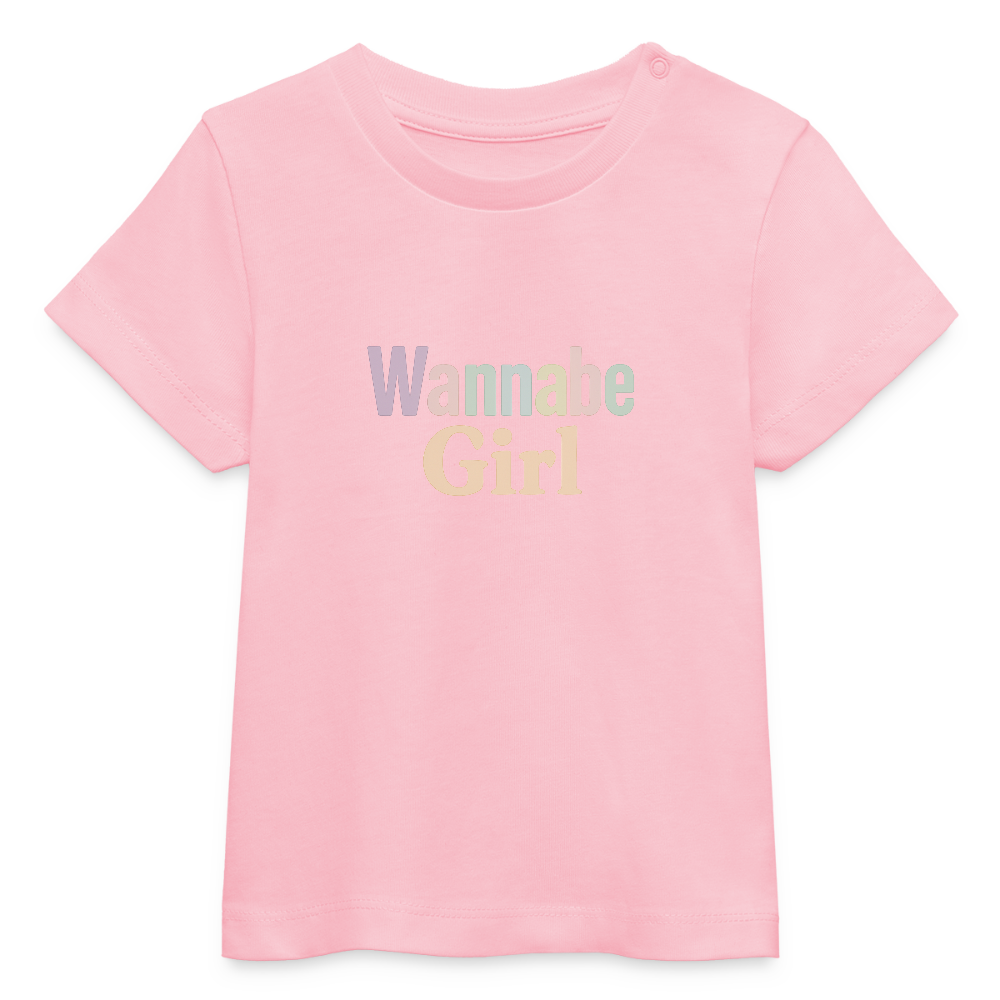 Baby Bio-T-Shirt "Wannabe Girl" - Hellrosa