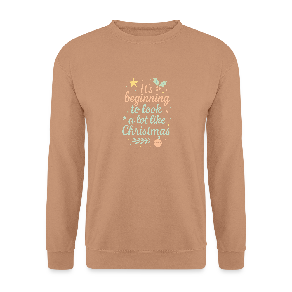 Unisex Pullover "It's beginning to look like Christmas" - Mocca