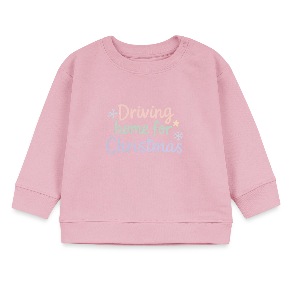 Bio-Sweatshirt "Driving home for Christmas" - Hellrosa