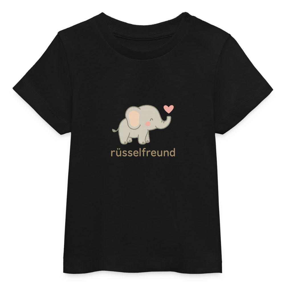 Baby Bio-T-Shirt "Elefant" - Schwarz