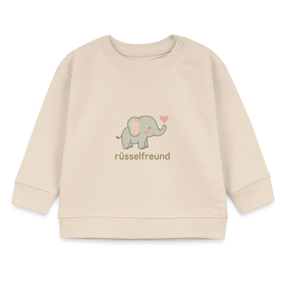 Bio-Sweatshirt "Elefant" - Weißgrau