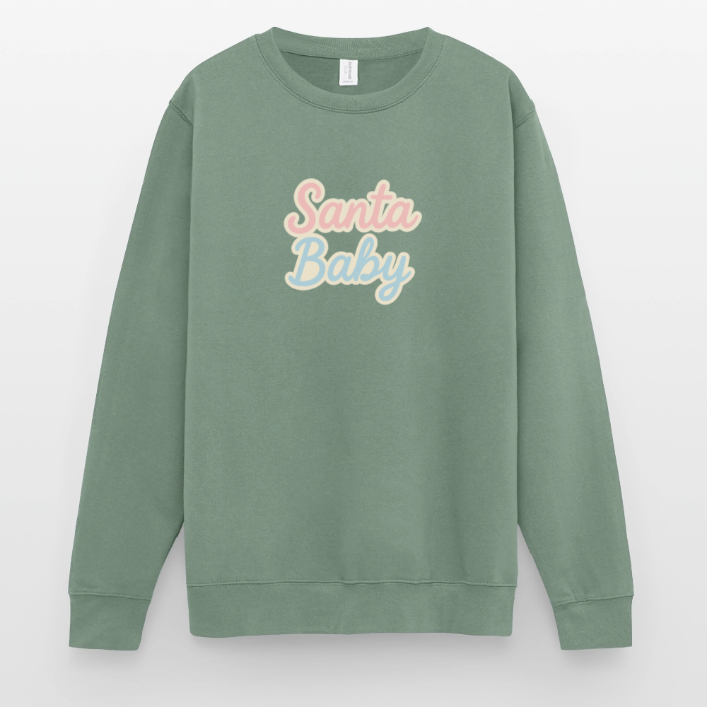Unisex Pullover "Santa Baby" - Graugrün