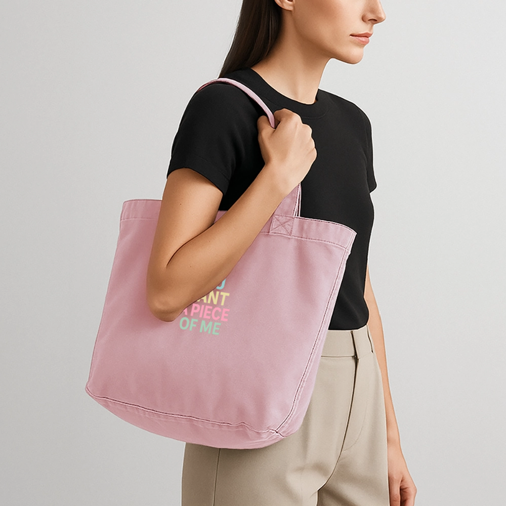 Vintage-Washed Shopper "piece of me" - Vintage Rosa