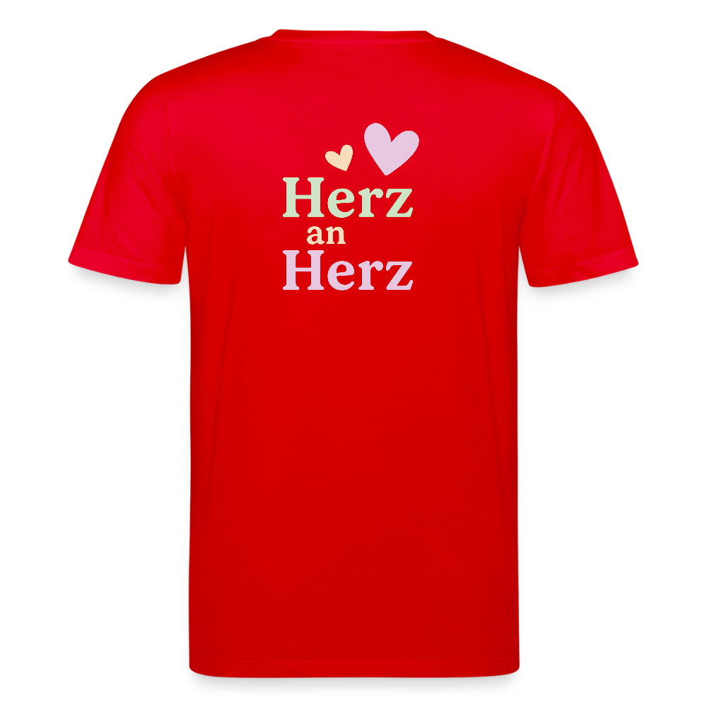 Unisex Bio-T-Shirt "Herz an Herz" - Rot