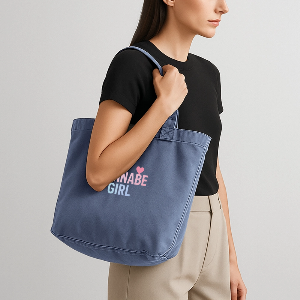 Vintage-Washed Shopper "Wannabe Girl" - Vintage Denim