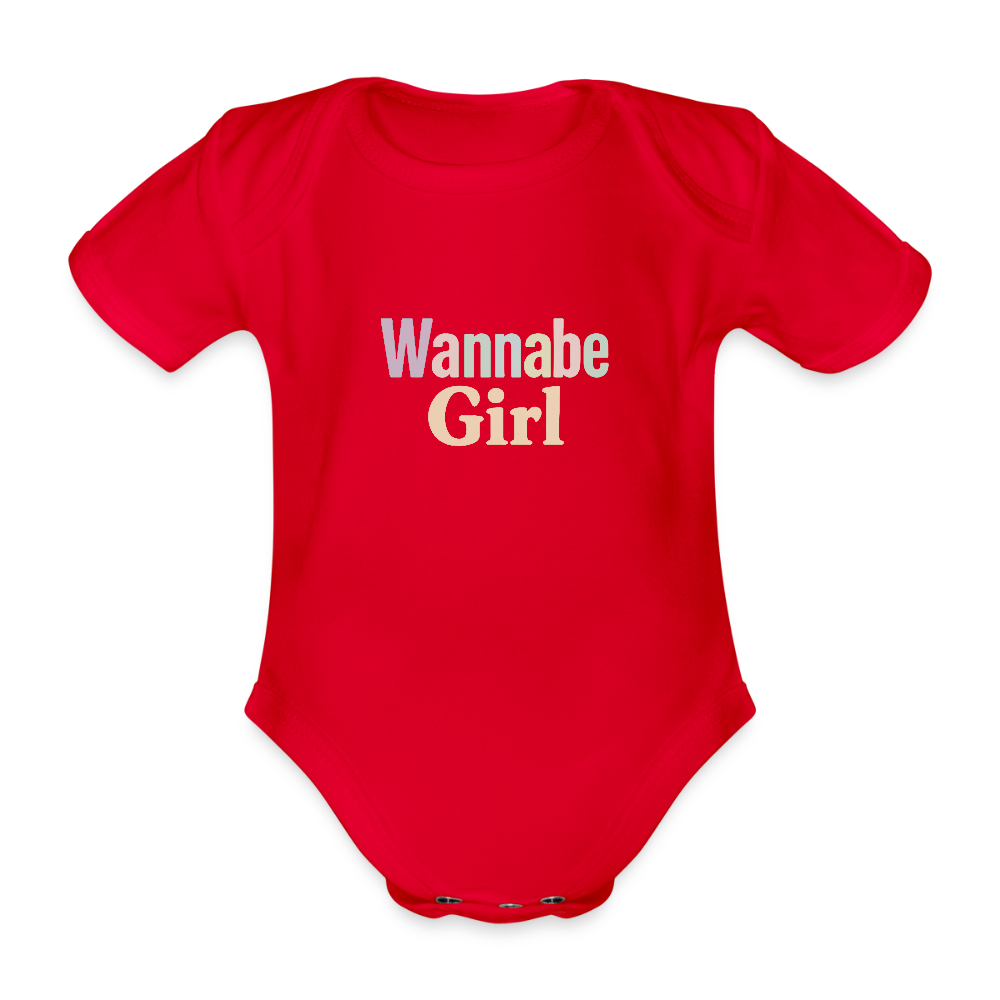 Baby Bio-Kurzarm-Body "Wannabe Girl" - Rot