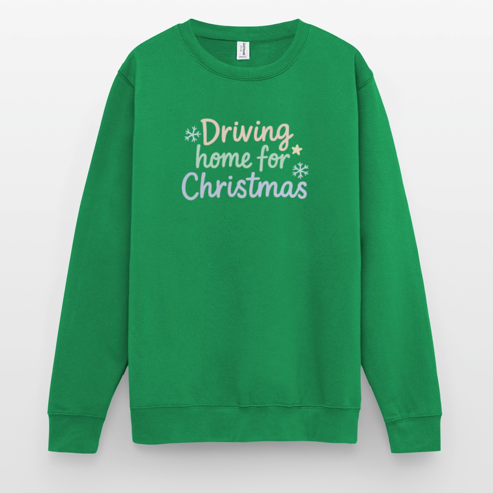 Unisex Pullover "Driving home for Christmas" - Kelly Green