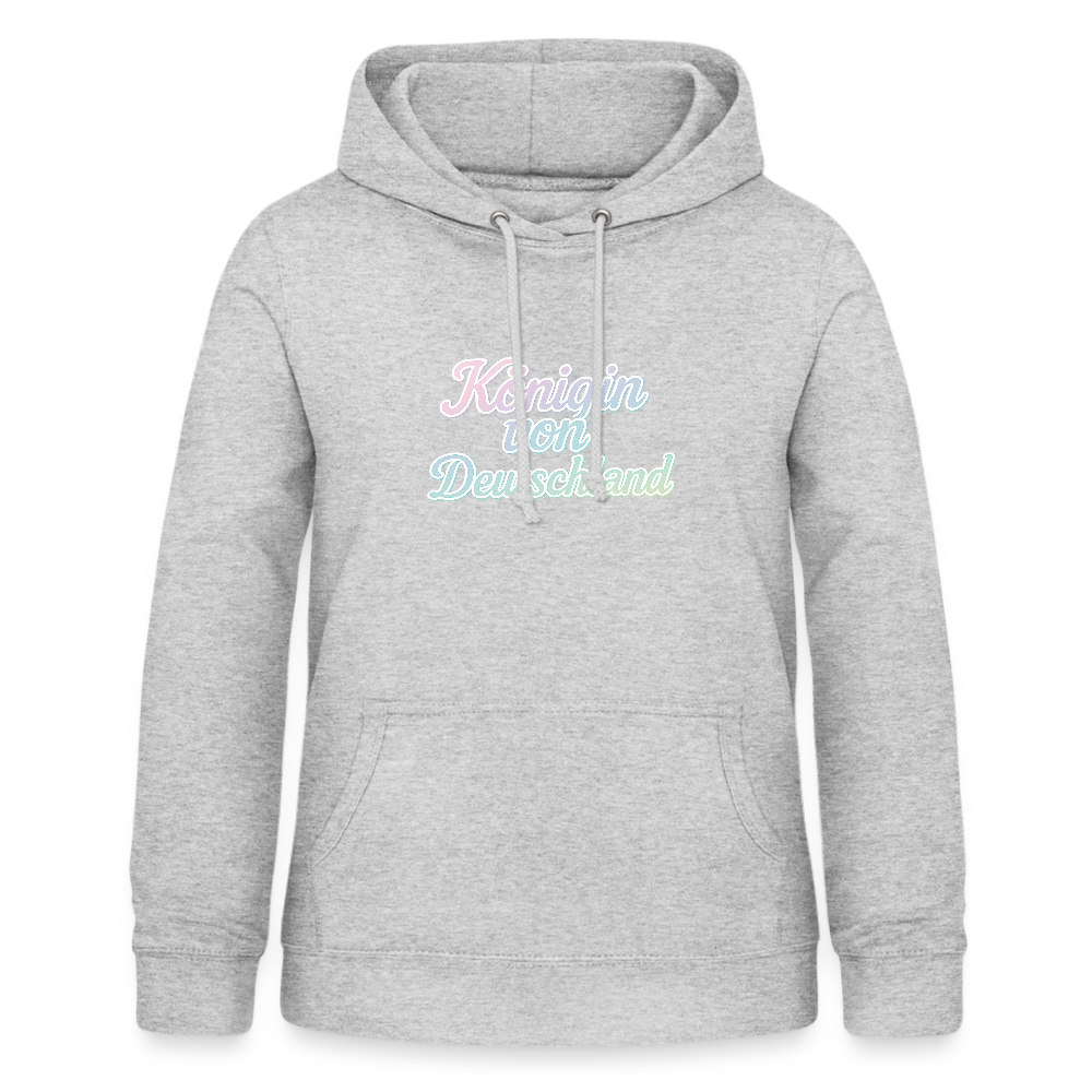 Frauen Hoodie "Königin von Deutschland" - Hellgrau meliert