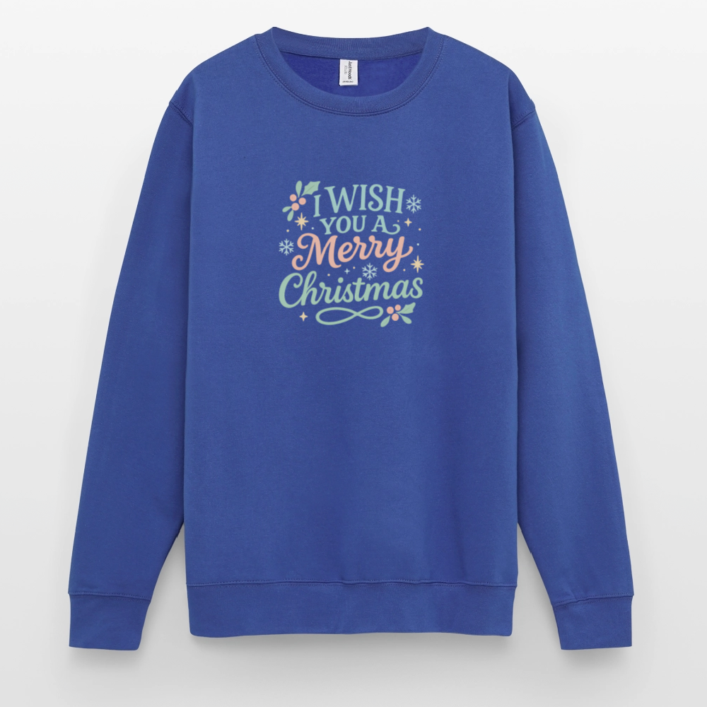 Unisex Pullover "I wish you a Merry Christmas" - Royalblau