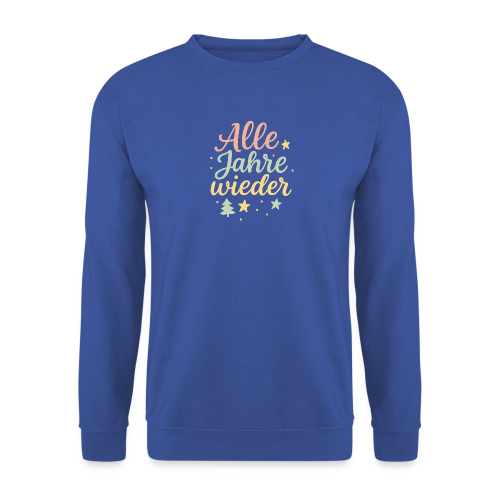 Unisex Pullover "Alle Jahre wieder" - Royalblau