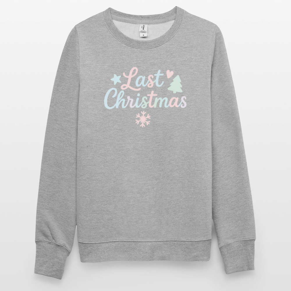 Unisex Pullover "Last Christmas" - Weißgrau meliert