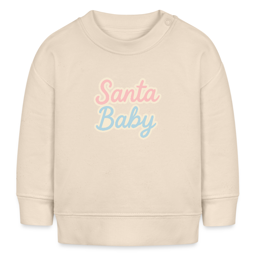 Kids Bio-Sweatshirt "Santa Baby" - Weißgrau