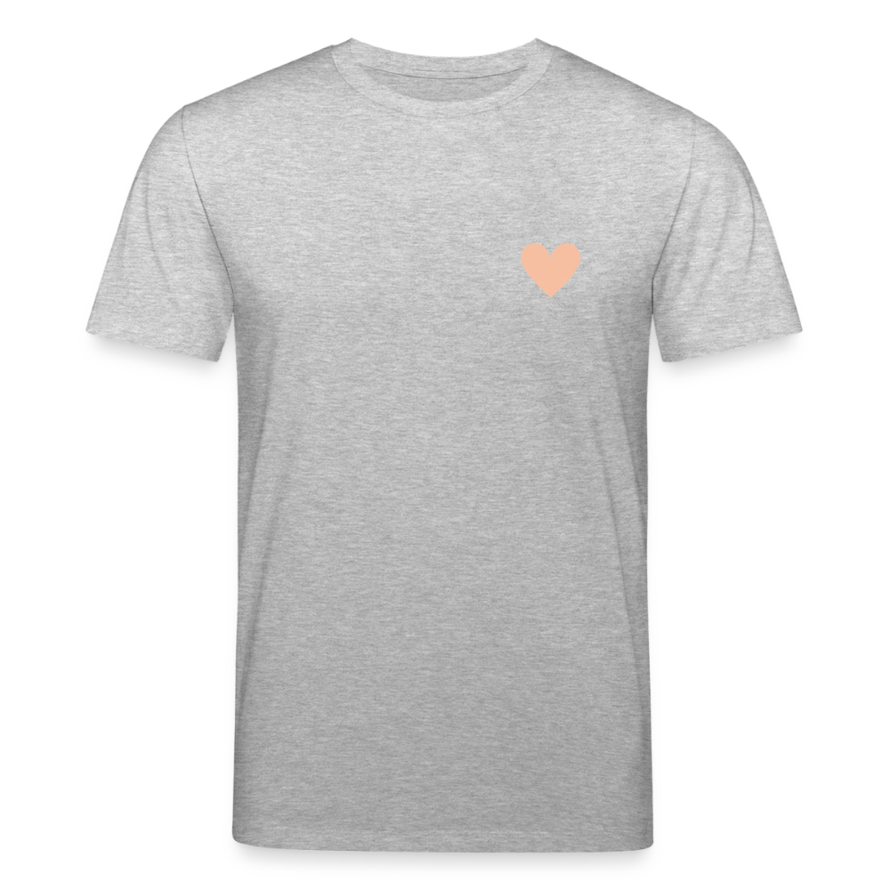 Unisex Bio-T-Shirt "Herz an Herz" - Grau meliert