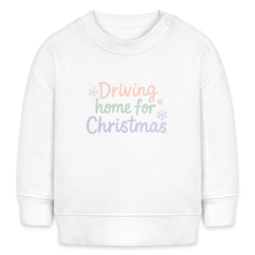 Bio-Sweatshirt "Driving home for Christmas" - Weiß
