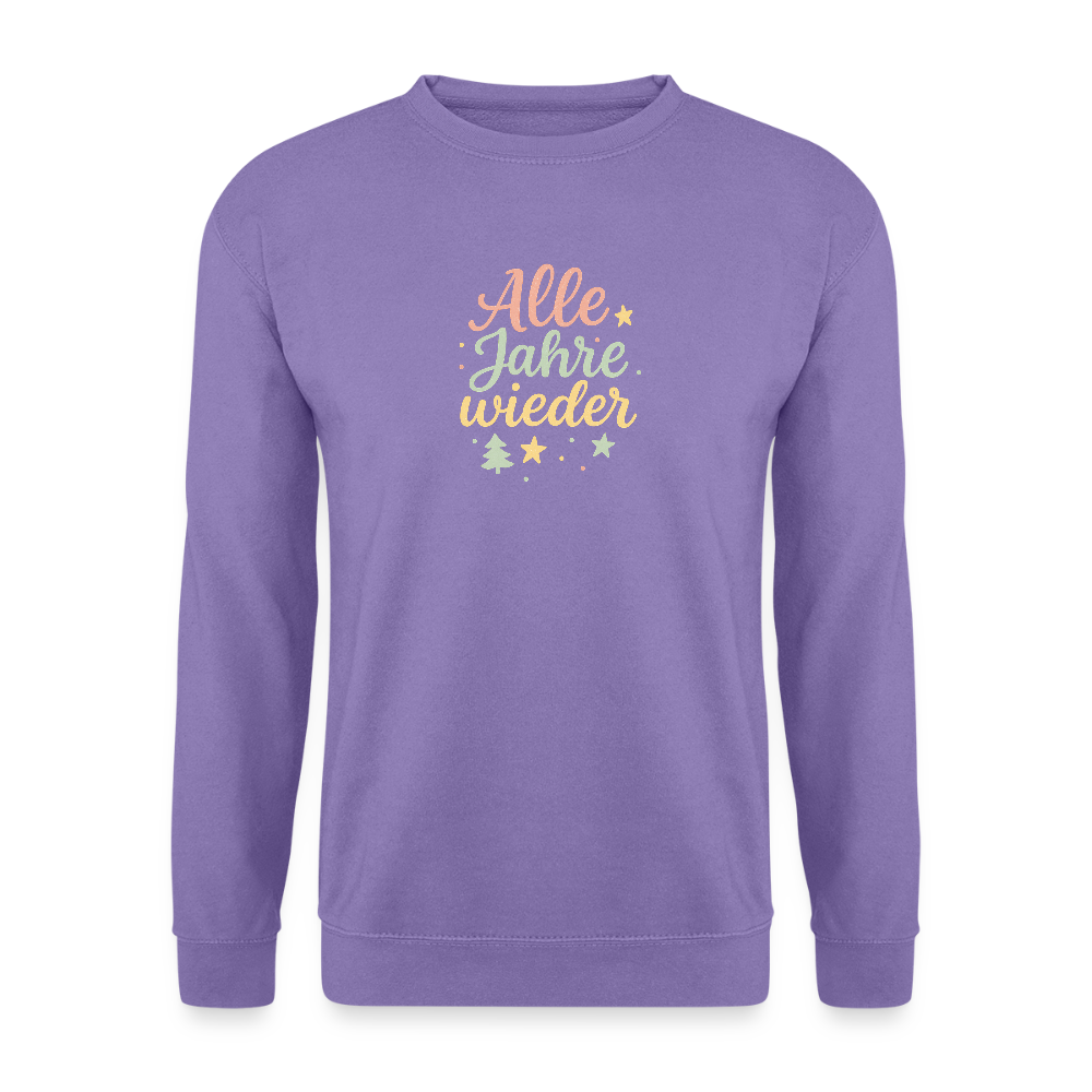 Unisex Pullover "Alle Jahre wieder" - Lavendel