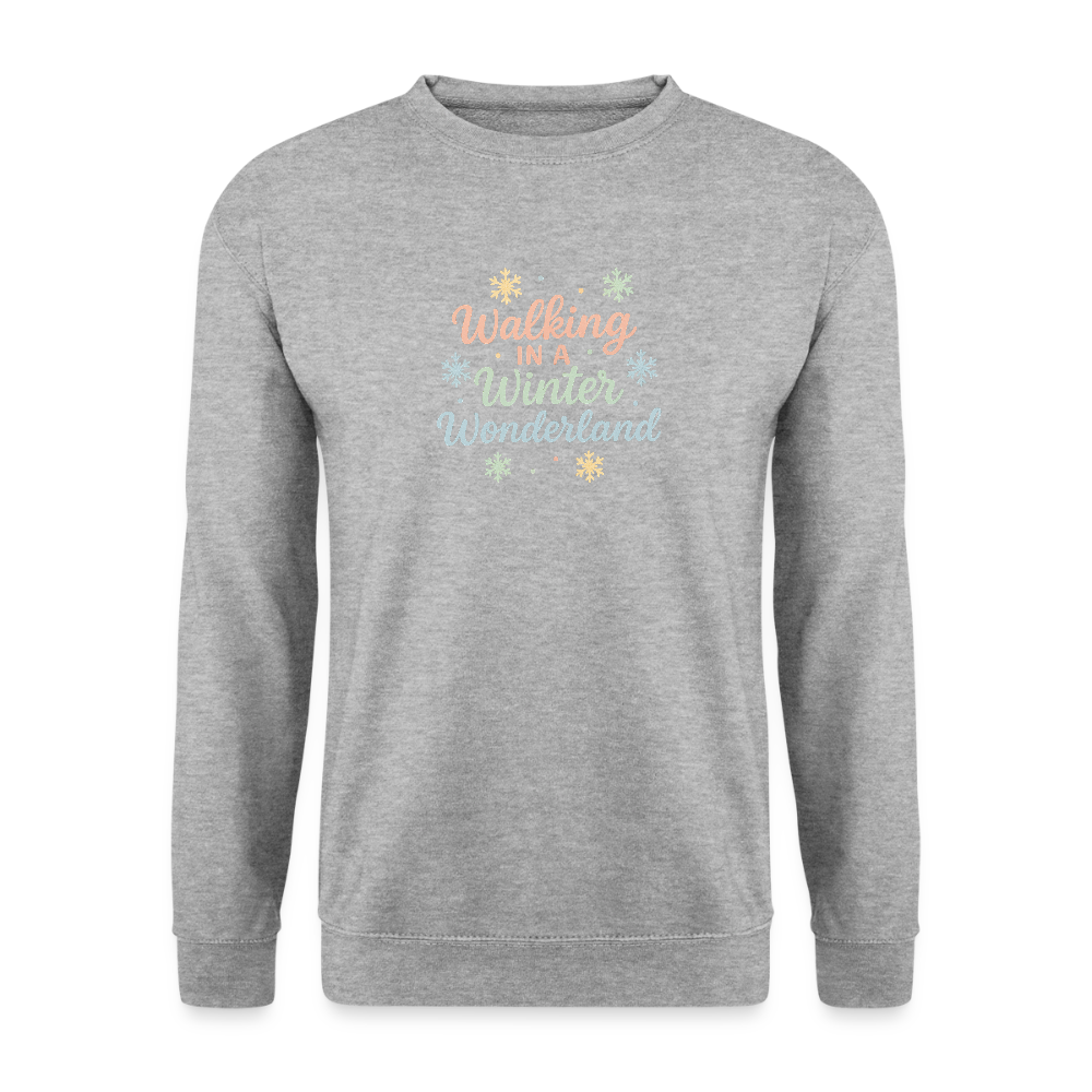 Unisex Pullover "Winter Wonderland" - Weißgrau meliert