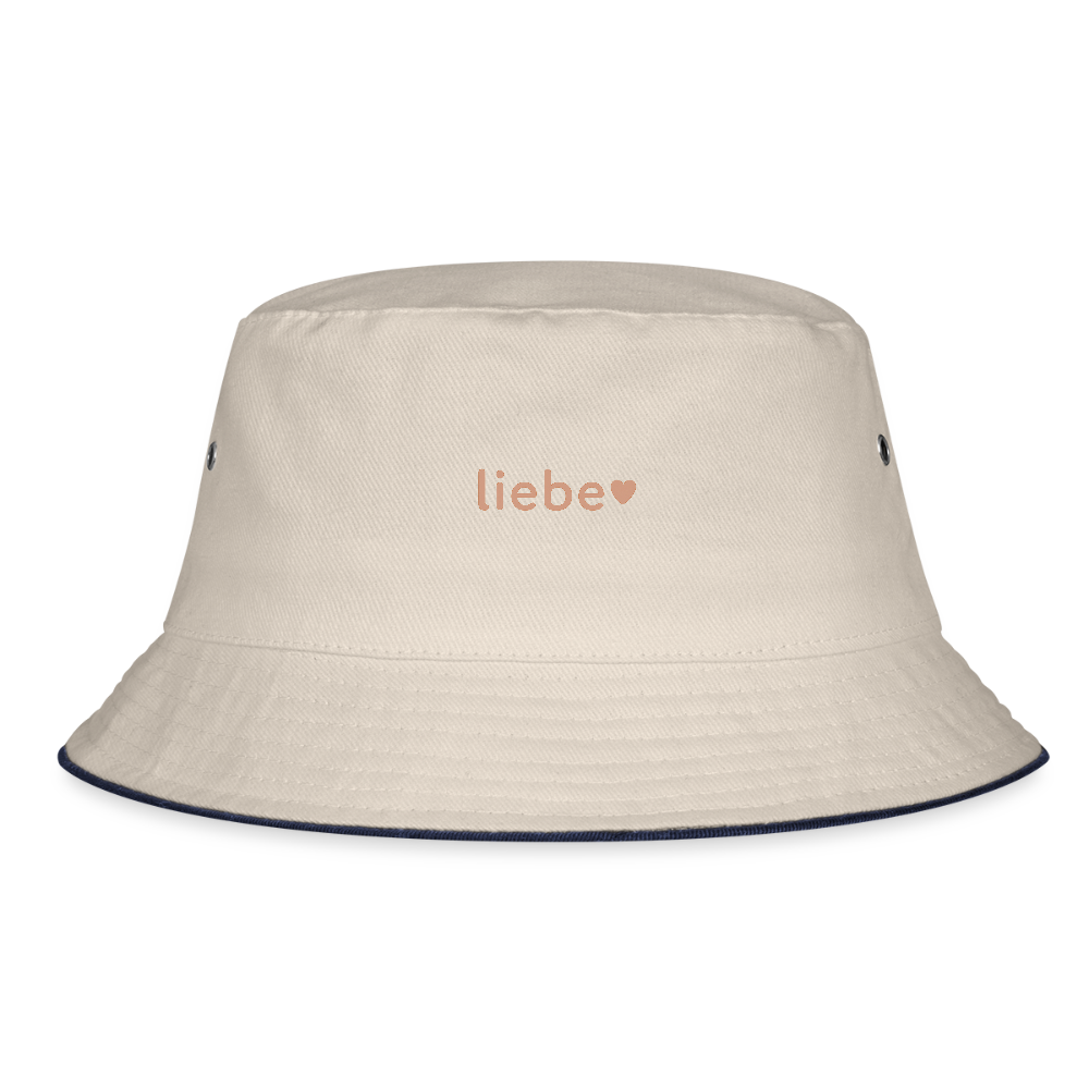 Fischerhut "liebe" - Natur/Navy