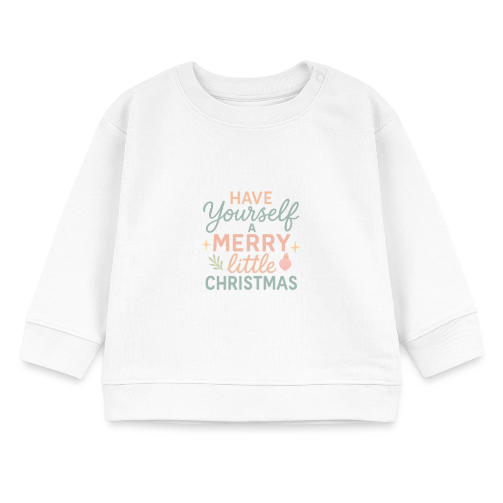 Bio-Sweatshirt "Have Yourself a Merry Little Christmas" - Weiß