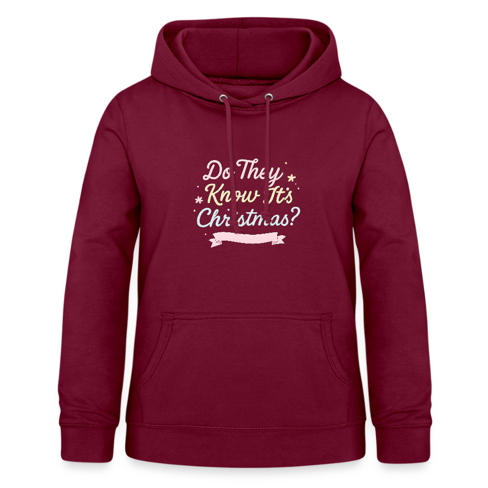 Frauen Hoodie "Do They Know It's Christmas?" - Bordeaux