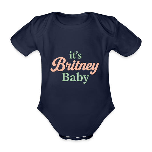 Baby Bio-Kurzarm-Body "Britney Baby" - Dunkelnavy