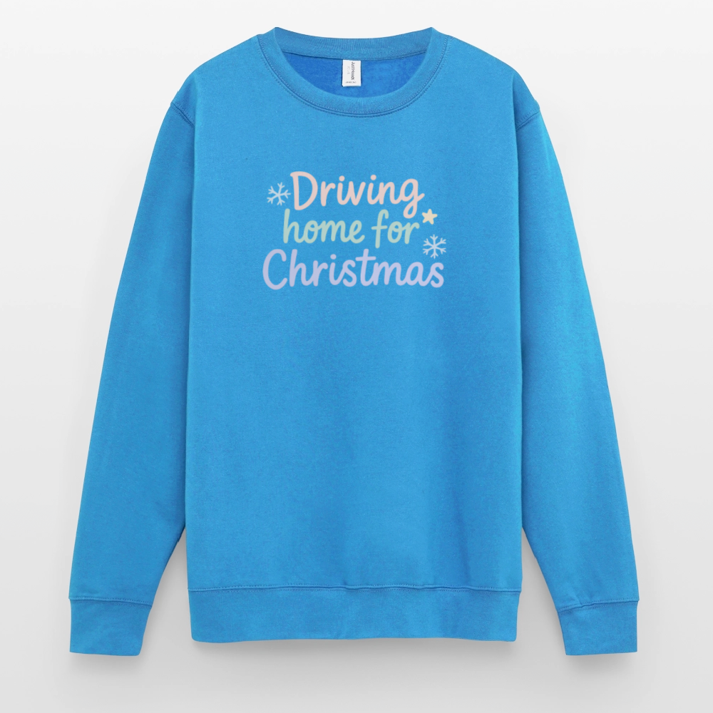 Unisex Pullover "Driving home for Christmas" - Meeresblau