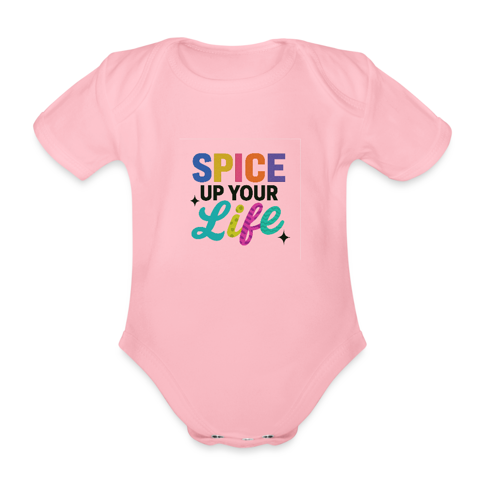 Baby Bio-Kurzarm-Body "spice up your life" - Hellrosa