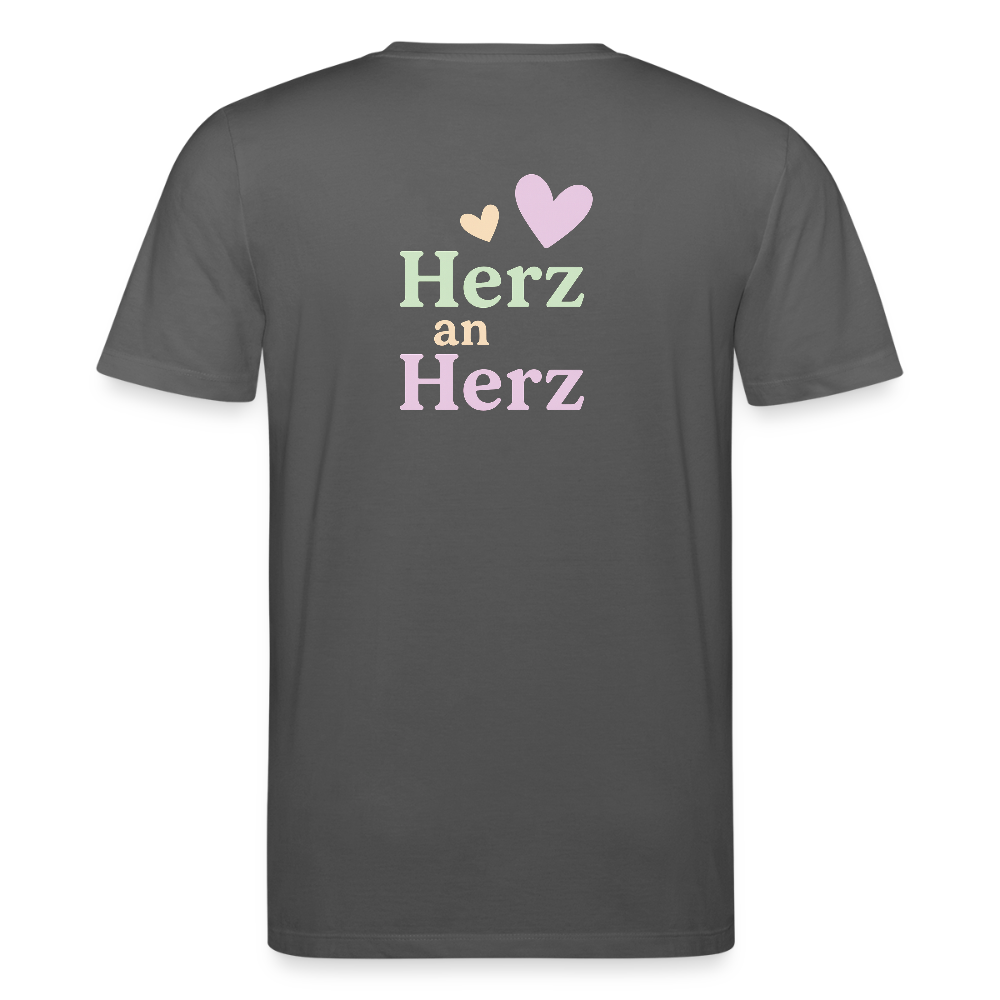Unisex Bio-T-Shirt "Herz an Herz" - Anthrazit